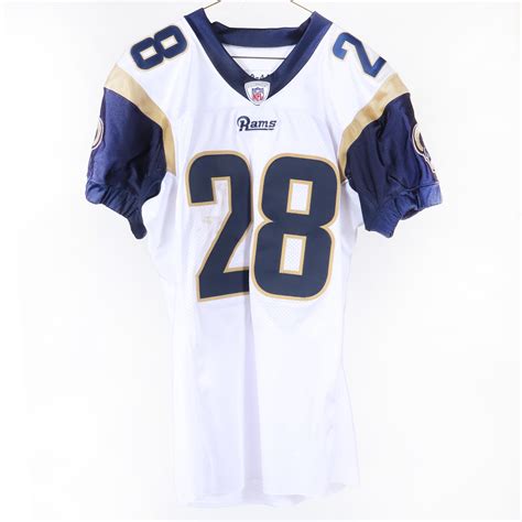 Lot - 2002 Marshall Faulk Game Used St. Louis Rams Football Jersey