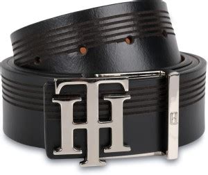 TOMMY HILFIGER Men Casual Black Genuine Leather Reversible Belt Black ...