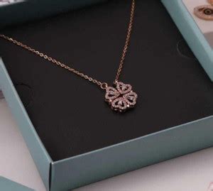 Neerajyoti Four Heart megnetic pendant Rhodium Zircon, Cubic Zirconia ...