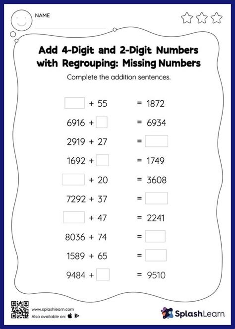 Image result for Missing Number 4 Digit Addition