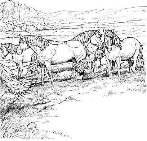 Realistic Horse Coloring Pages
