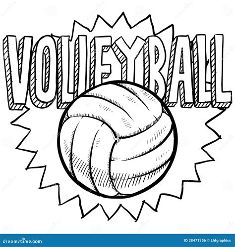 Volleyball sketch stock vector. Illustration of drawing - 28471356