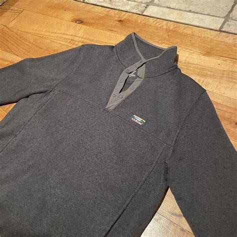 Vintage fleece knit LL bean quarter zip style... - Depop