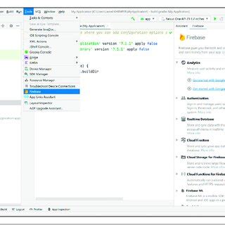 Image result for Firebase Option in Android Studio