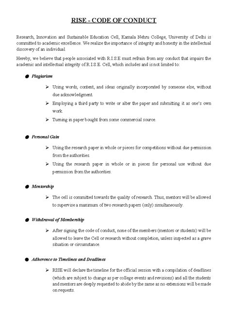 RISE- Honour Code - it is useful for research paper guidelines - RISE ...