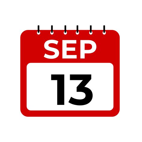 September 13 calendar reminder. September 13 daily calendar icon ...