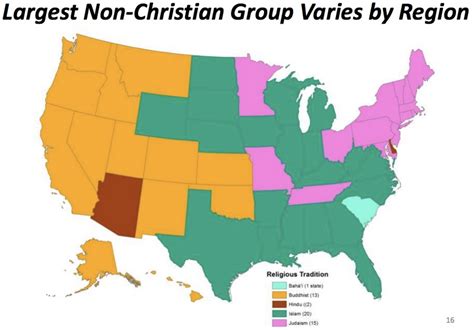 Largest Non-Christian Group by State - Vivid Maps