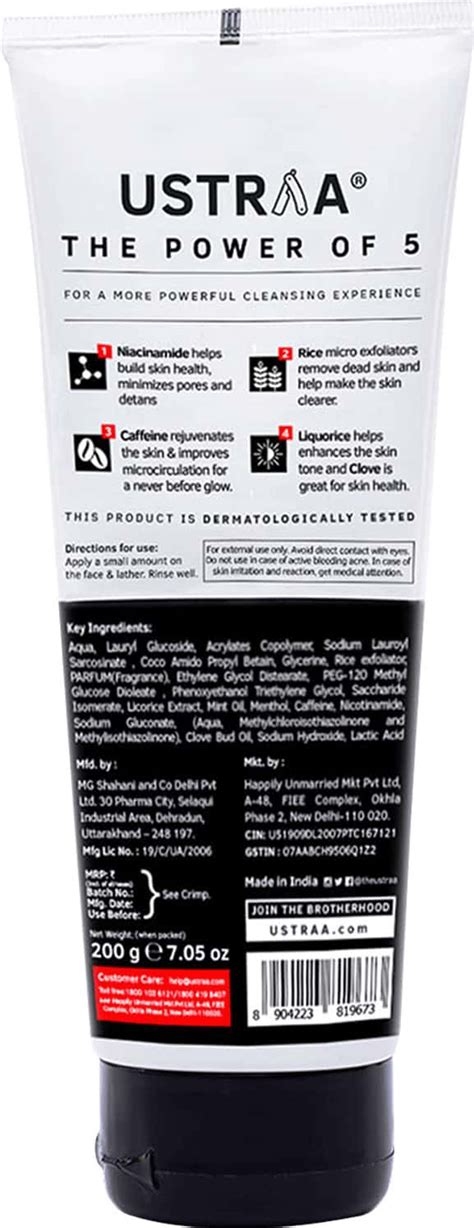 Buy USTRAA POWER FACE WASH ENERGIZE AND DE-TAN - 200G ...