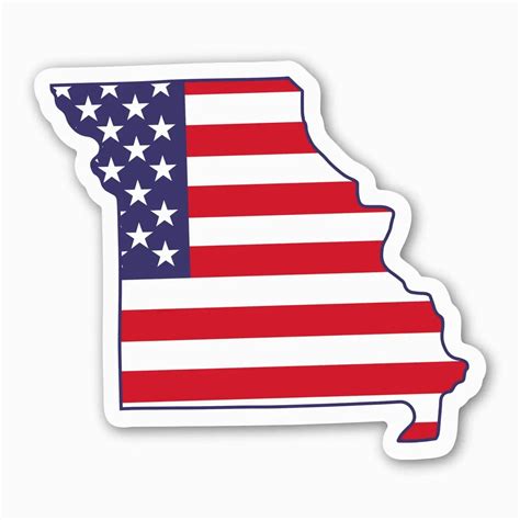 Missouri USA Flag Vinyl Sticker, Durable State Map Decal for Cars ...
