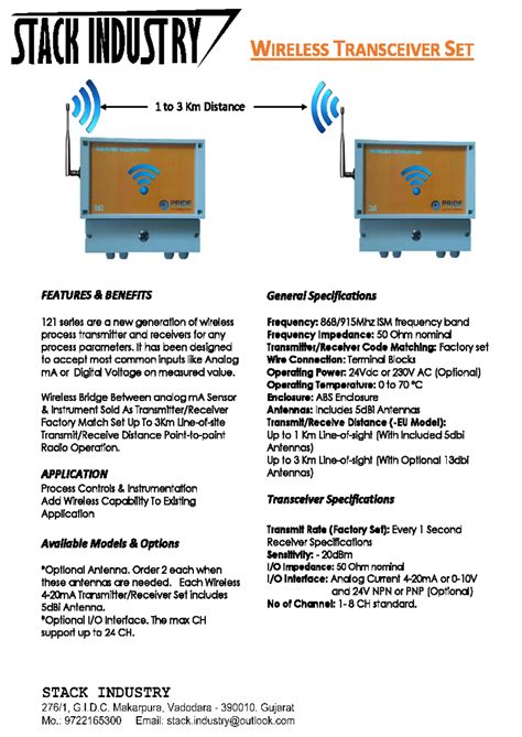 Wireless transmitter iot devices - STACK INDUSTRY WIRELESS TRANSCEIVER ...