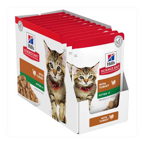 Hills Science Diet Kitten With Turkey Pouches Wet Cat Food 85g x 12 ...