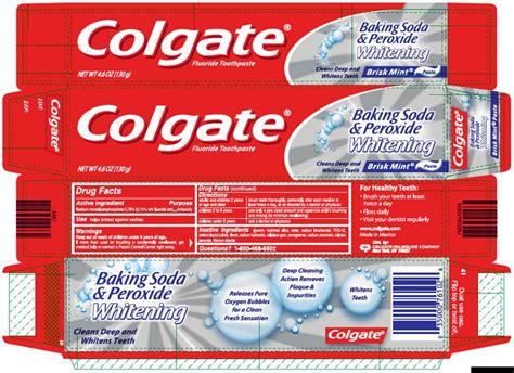 Image result for Colgate Toothpaste Ingredients Label