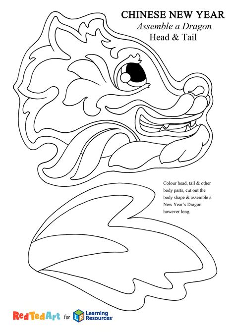 Chinese New Year Dragon Craft Printable | Gerald Printable