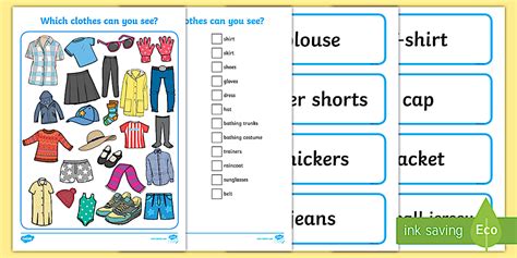 Clothes I Spy Worksheet / (Clothes Games English)