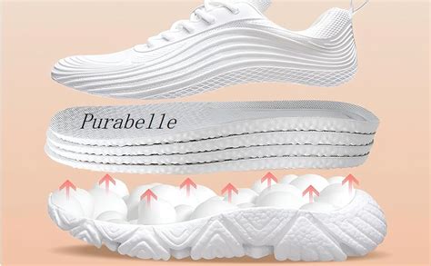 Purabelle Memory Foam Shoe Insoles, Elastic Shock Absorbing Height ...