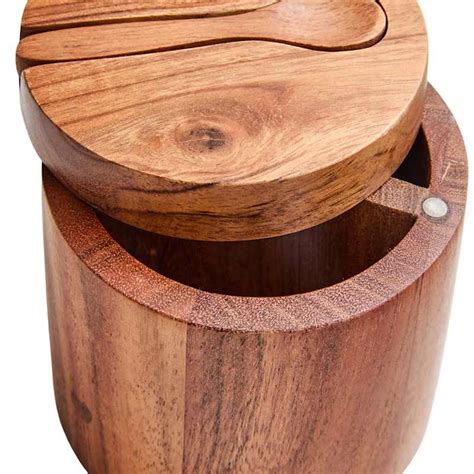 Real Simple Acacia Salt & Pepper Cellar With Spoon 3" | At Home