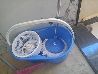 Gala Aqua Spin Mop with 4 Wheels & Big Bucket with 2 Microfiber Refills ...