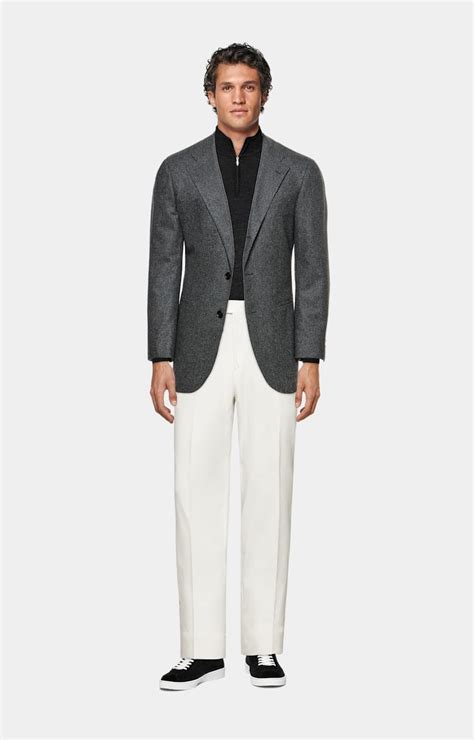 Off-White Straight Leg Trousers in Pure Cotton | SUITSUPPLY ...