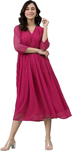 Amazon.in: Chiffon - Women's Dresses / Women's Dresses & Jumpsuits ...