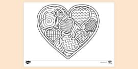 Love Heart Colouring Sheet | Colouring Sheets | Twinkl