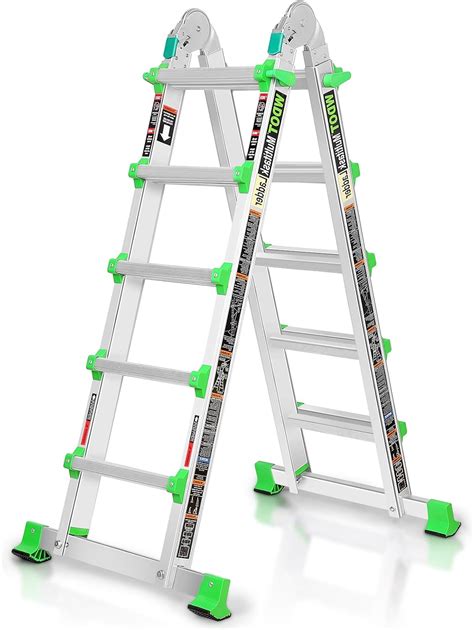 WDOT Ladder, Multi Position 5 Step Ladder Extension, 17 Ft Anti-Slip A ...