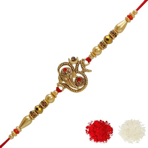 Buy Riddhika Ventures Set of Multi Colour Family Rakhi with Roli Chawal ...