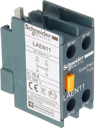 Schneider Electric LAEN11 TVS AUXILIARY CONTACT BLOCK 1NO 1NC 2 Pole ...