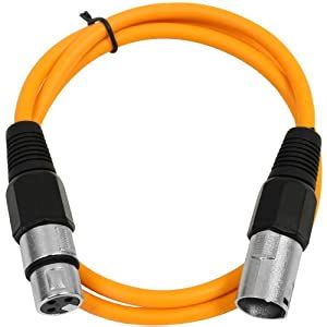 SEISMIC AUDIO - SAXLX-3-3' Orange XLR Male to XLR Female Patch Cable ...