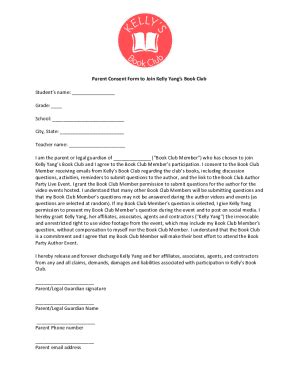 Fillable Online Parental Consent and Release Form TemplateJotform18 ...