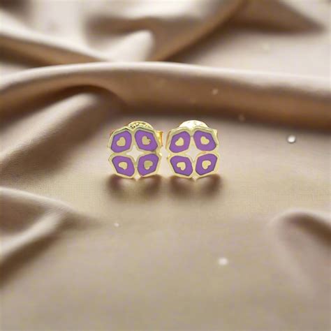 LITTLE WONDER - PURPLE SQUARE HEART EARRINGS - EFIF Diamonds – EF-IF ...