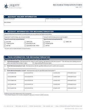 Fillable Online RECHARACTERIZATION FORM - Equity Trust Company Fax ...
