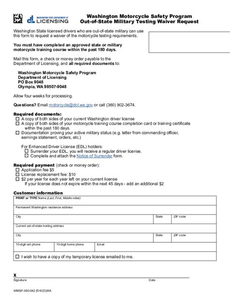 Fillable Online Washington Motorcycle Safety Program Out-of-State ...