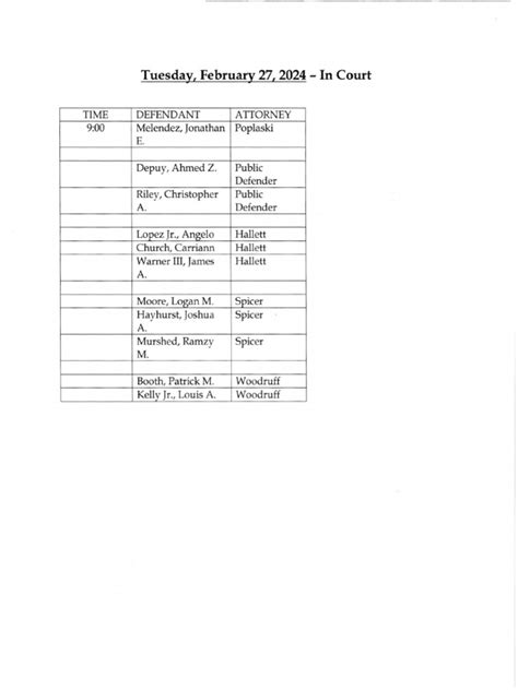 Jefferson County Court Calendar Feb. 27, 2024 | PDF