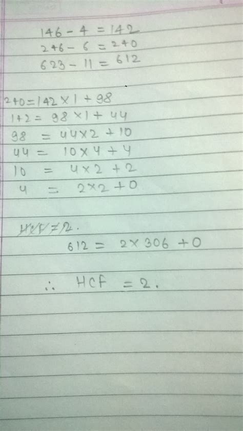 Find the greatest number that will divide 146 246 and 623 then leaving ...