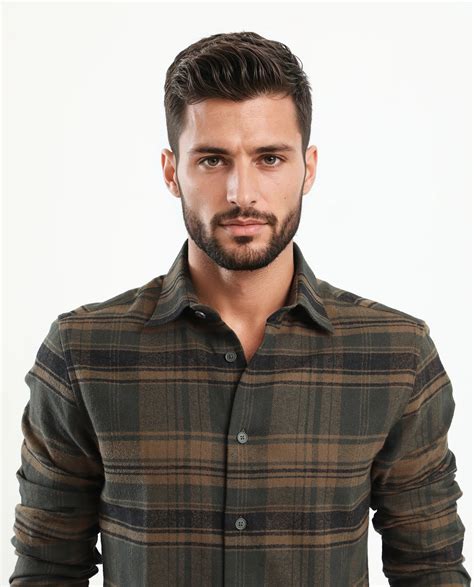 Rare Rabbit Men's Ricl Brown Cotton Fabric Full Sleeves Collared Neck