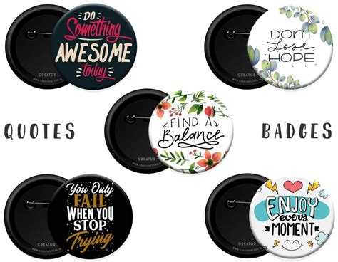 Buy travel quotes inspiring badges, button badge (pack of 5) - creator ...