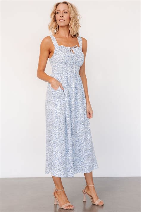 Evonne Midi Dress | Blue Floral – Baltic Born