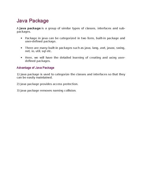 Packages - Package syntax and explanation - Java Package A java package ...