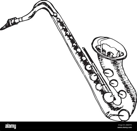 Saxophone jazz musical instrument vector illustration isolated. Sax ...