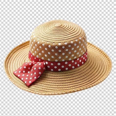 Polka doted straw hat isolated on transparent background | Premium AI ...