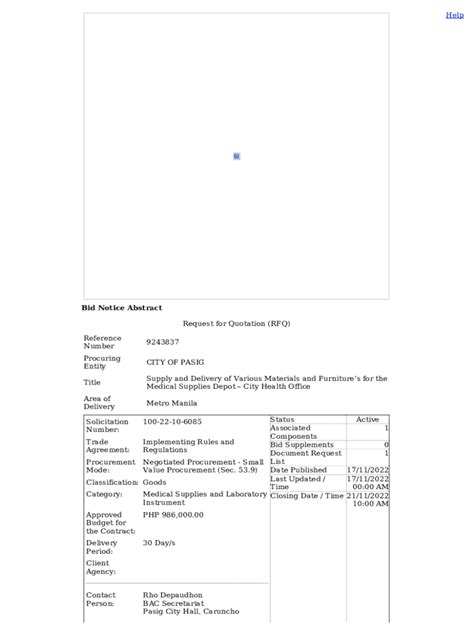 Fillable Online Request for quotations (RFQ) for standard delivery ...