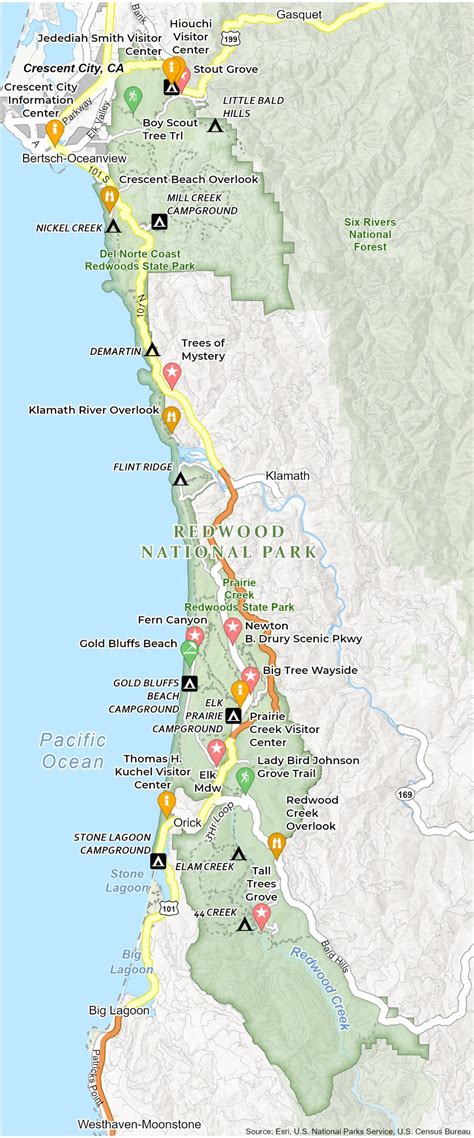 Redwood Forest National Park Map Redwood Range STEM Humboldt