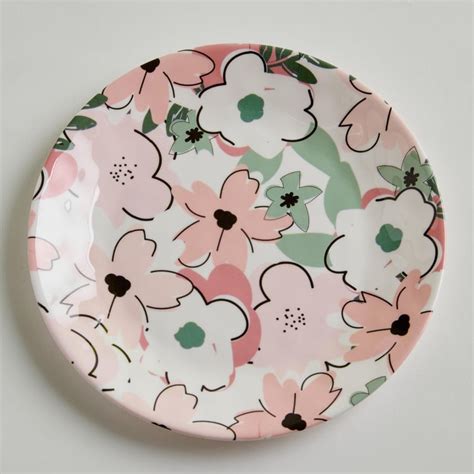Buy Meadowas Pink Printed Melamine Side Plate - 19 cm from Home Centre ...