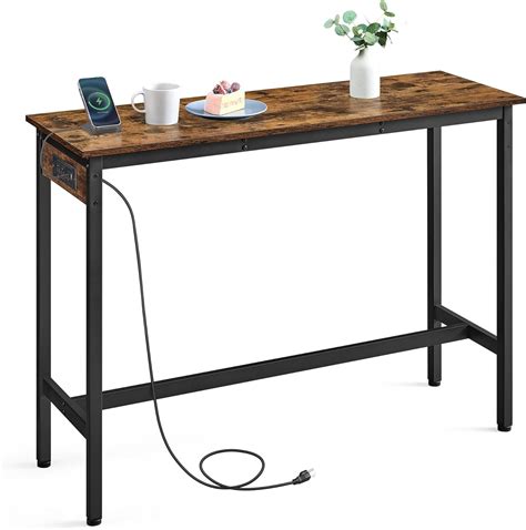 Amazon.com: VASAGLE Bar Table, Narrow Long Kitchen Dining Table with ...