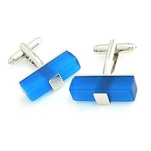 Buy Peluche The Elegant Me: Onyx Stone Studded (Blue) Cufflinks for Men ...