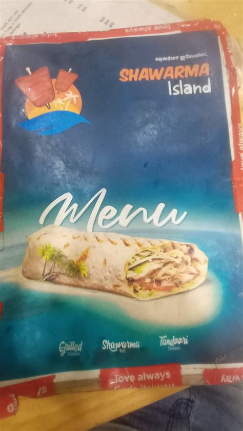 Menu at Shawarma Island, Sathyamangalam