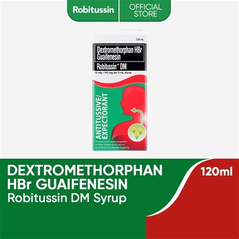 Robitussin DM Syrup Dextromethorphan HBr Guaifenesin 120ml | Shopee ...