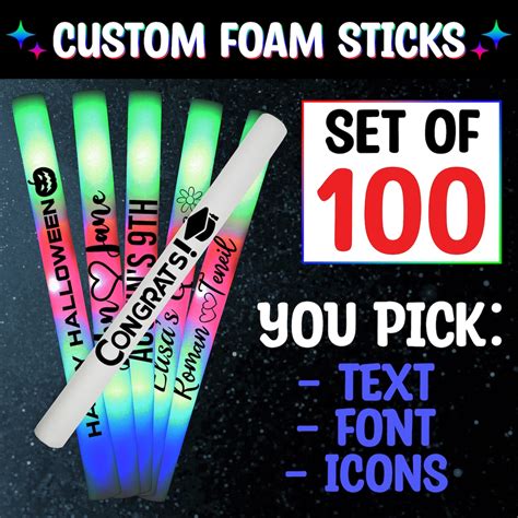 LED Party Foam Glow Sticks 100 Pack Multi-color 16 Inch Light Batons ...