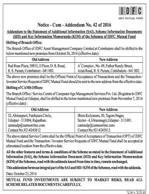 Fillable Online Addendum to the Statement of Additional Information ...