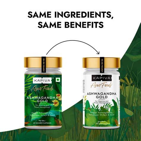Ayurvedic Ashwagandha Capsules with 24 Karat Gold for Stress Relief ...